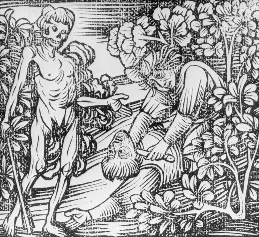 Detail of Depiction of Death at Crime Scene by Anonymous