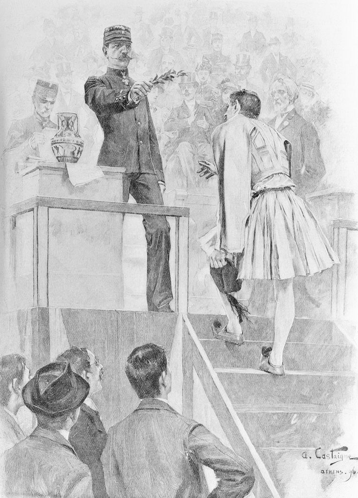 Detail of King of Greece Presenting Award to Winner by Anonymous