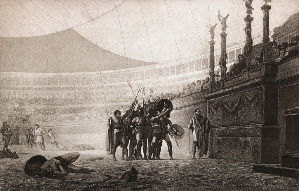 Detail of Gladiators in the Amphitheater by Anonymous