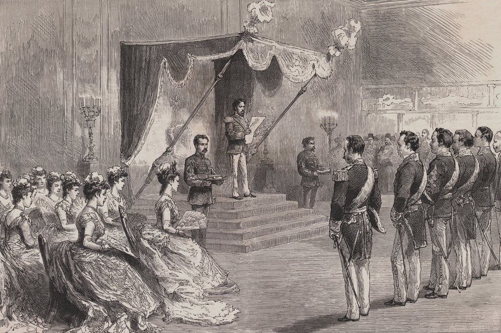 Detail of Print Depicting Emperor Mutsuhito Promulgating the New Constitution by Anonymous
