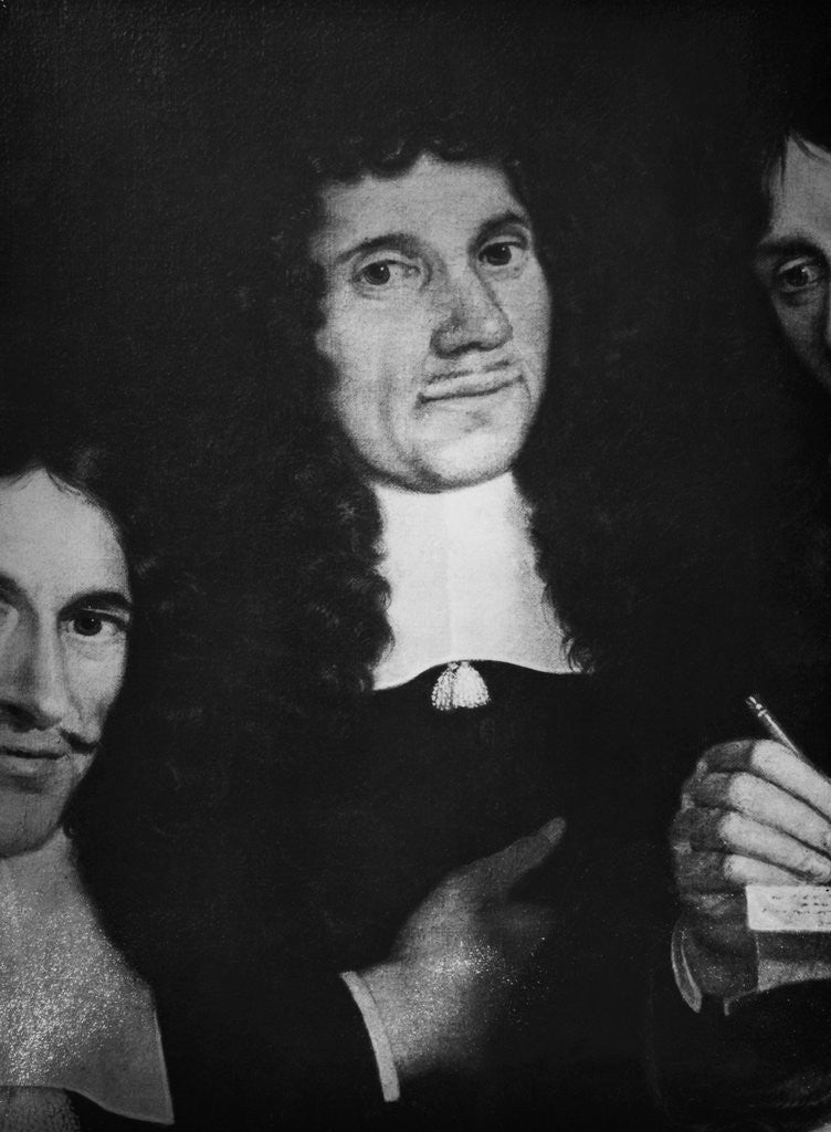 Detail of Detail of a Painting Showing Antoni van Leeuwenhoek by Cornelis de Man