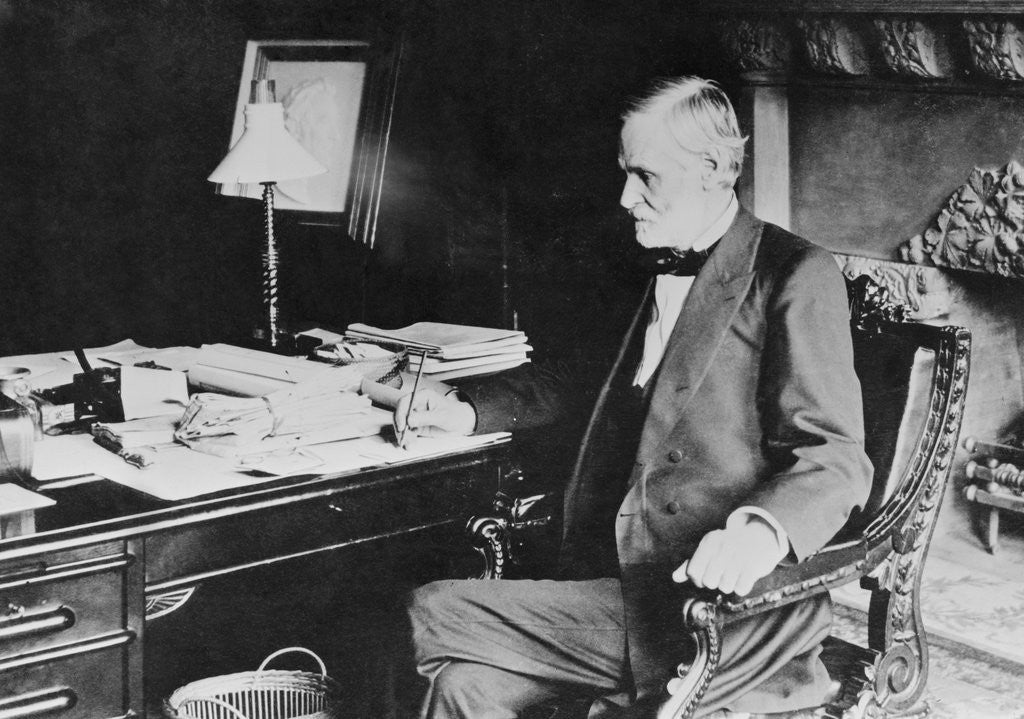Detail of John Sherman Seated at His Desk by Corbis