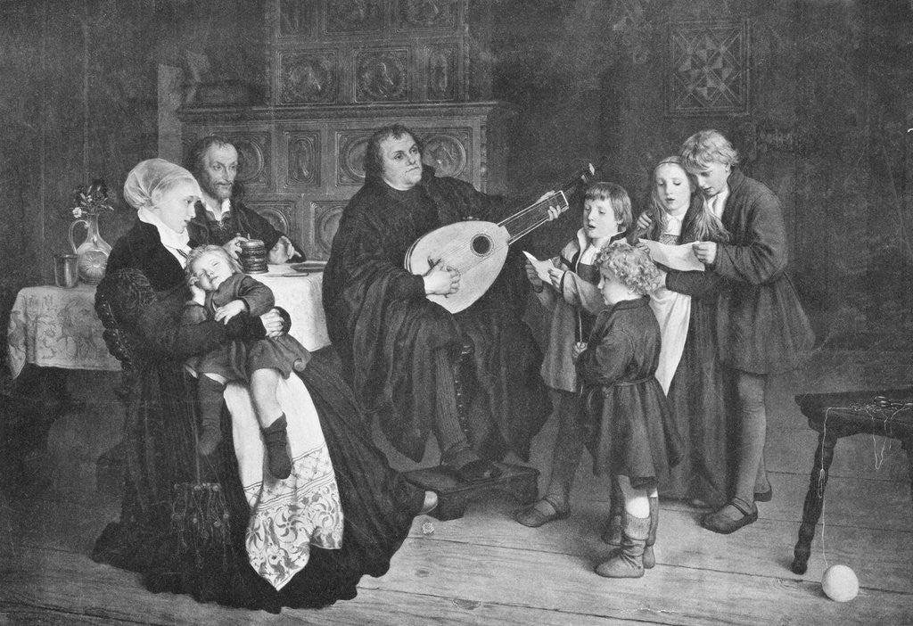 Detail of Martin Luther and Family Singing Together by Anonymous