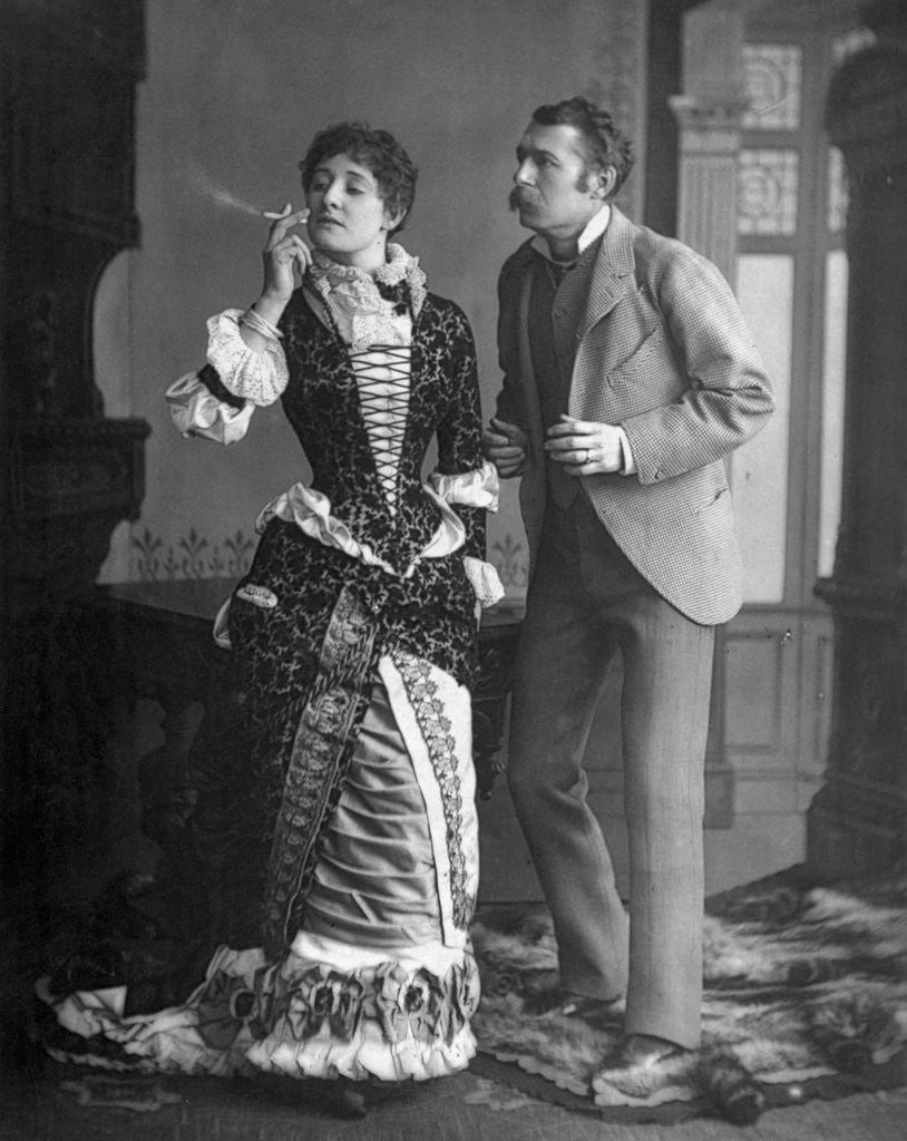 Detail of Liberated Type of Woman Smoking Alongside a Man by Anonymous