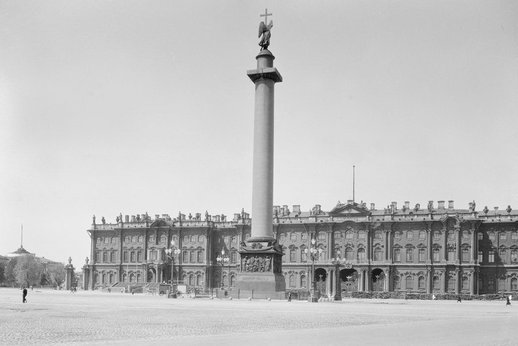 Detail of Winter Palace and Alexander Column in Leningrad by Anonymous