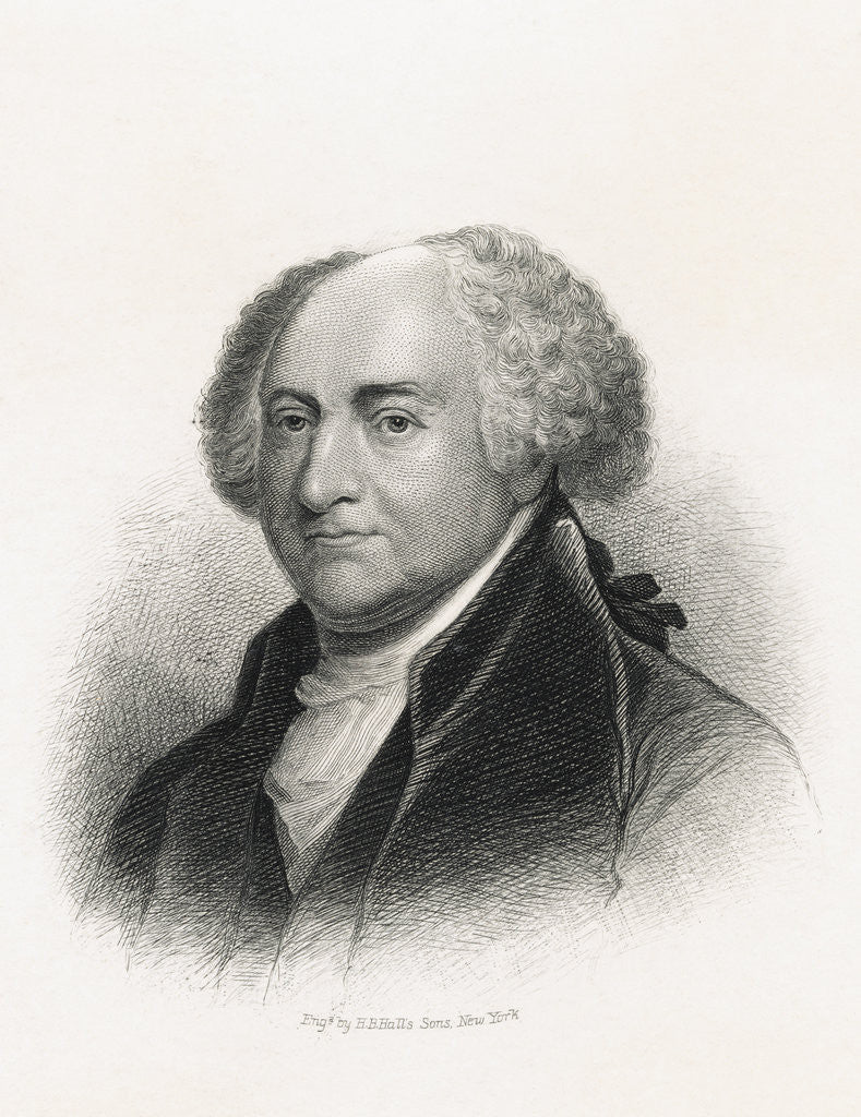 Detail of Drawn Portrait of Early President John Adams by Anonymous