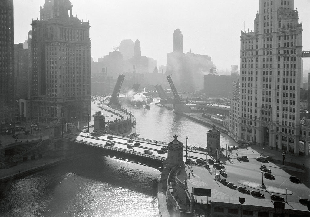 Detail of Opened Bridge over River by Anonymous