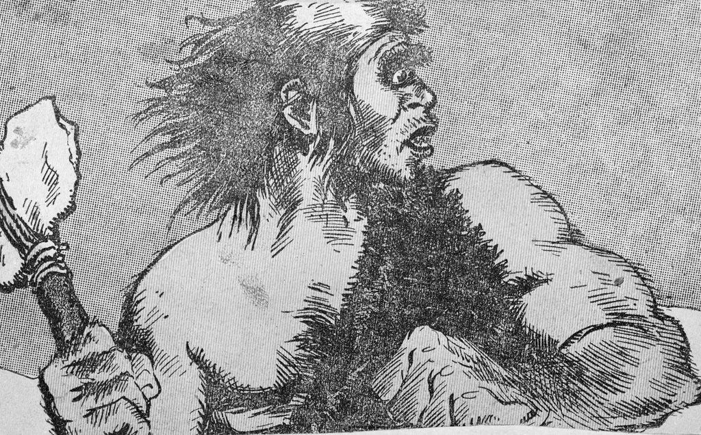 Detail of Illustration of a Caveman by Anonymous