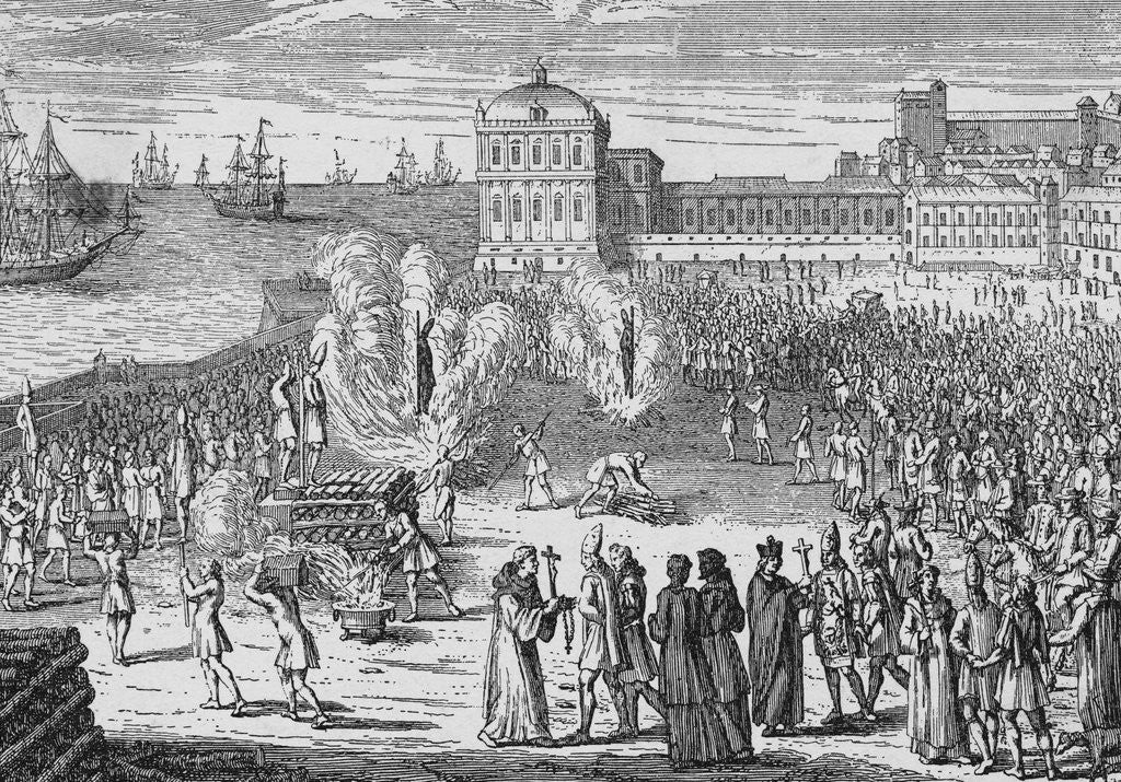 Detail of Burning Suspects at the Stake at Spanish Inquisition by Anonymous