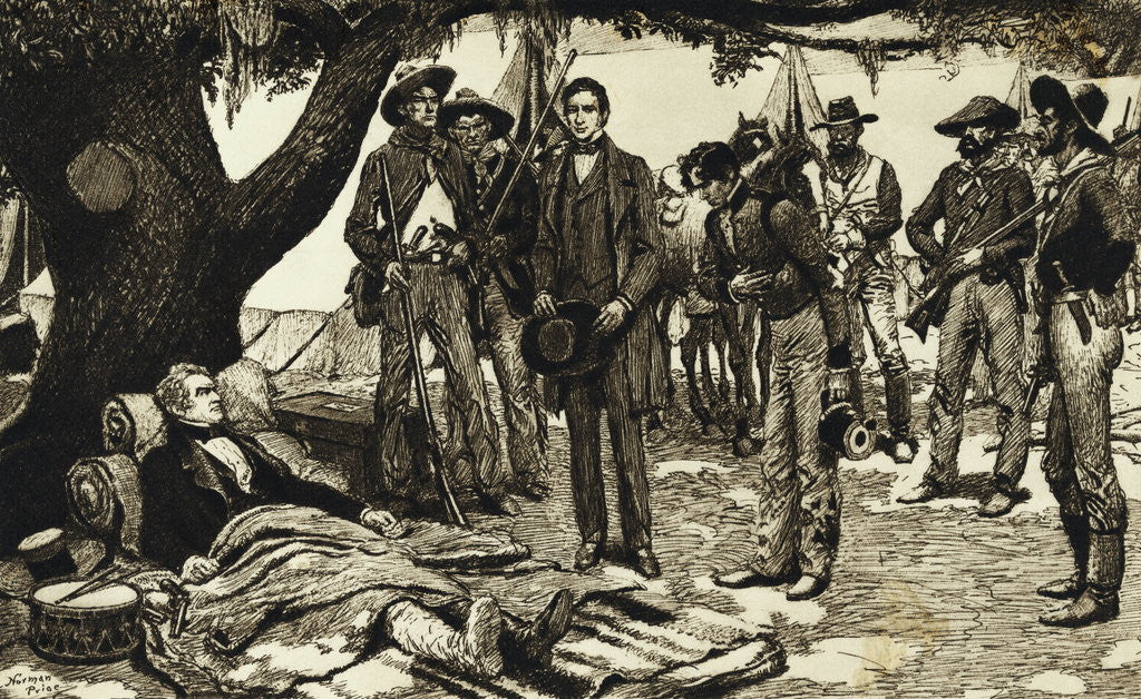 Detail of Santa Anna Being Presented to Sam Houston by Corbis