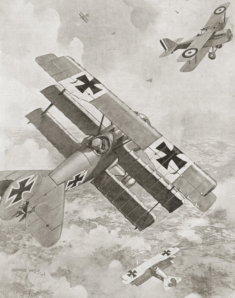 Detail of World War I Plane Fight by Anonymous