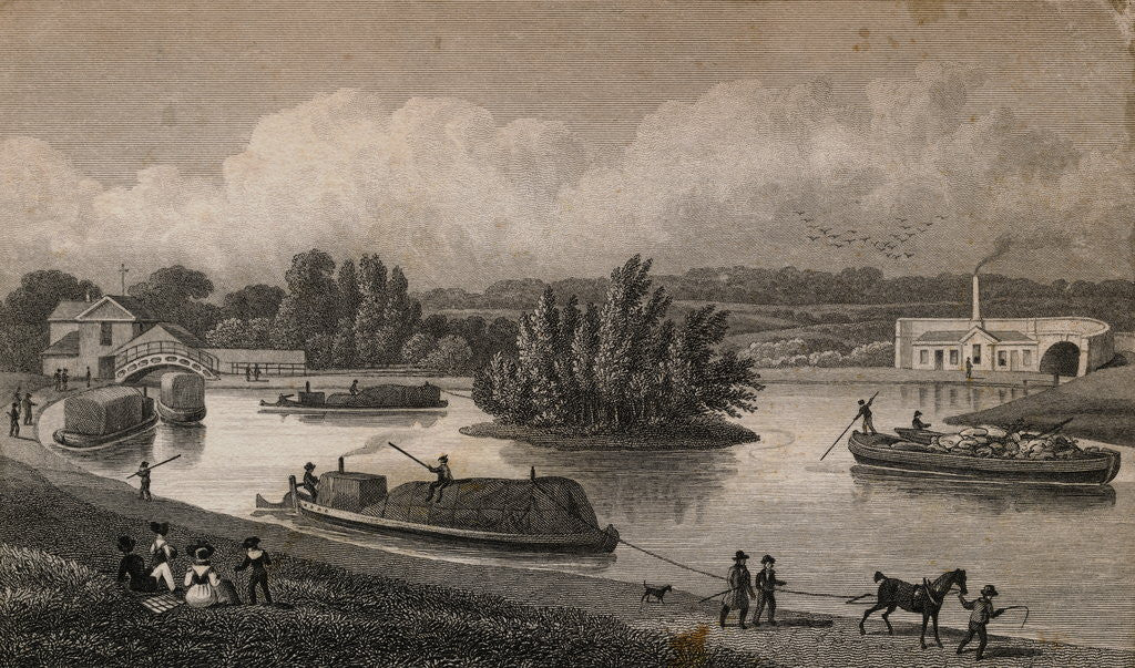 Detail of Travelers and Picnickers Along Regents Canal by Anonymous