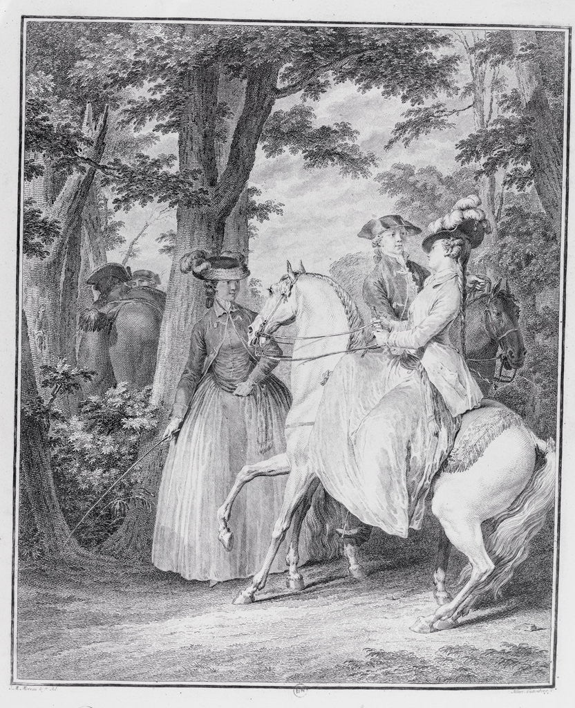 Detail of Meeting of Aristocrats at Bois De Boulogne in Eighteenth Century by Anonymous