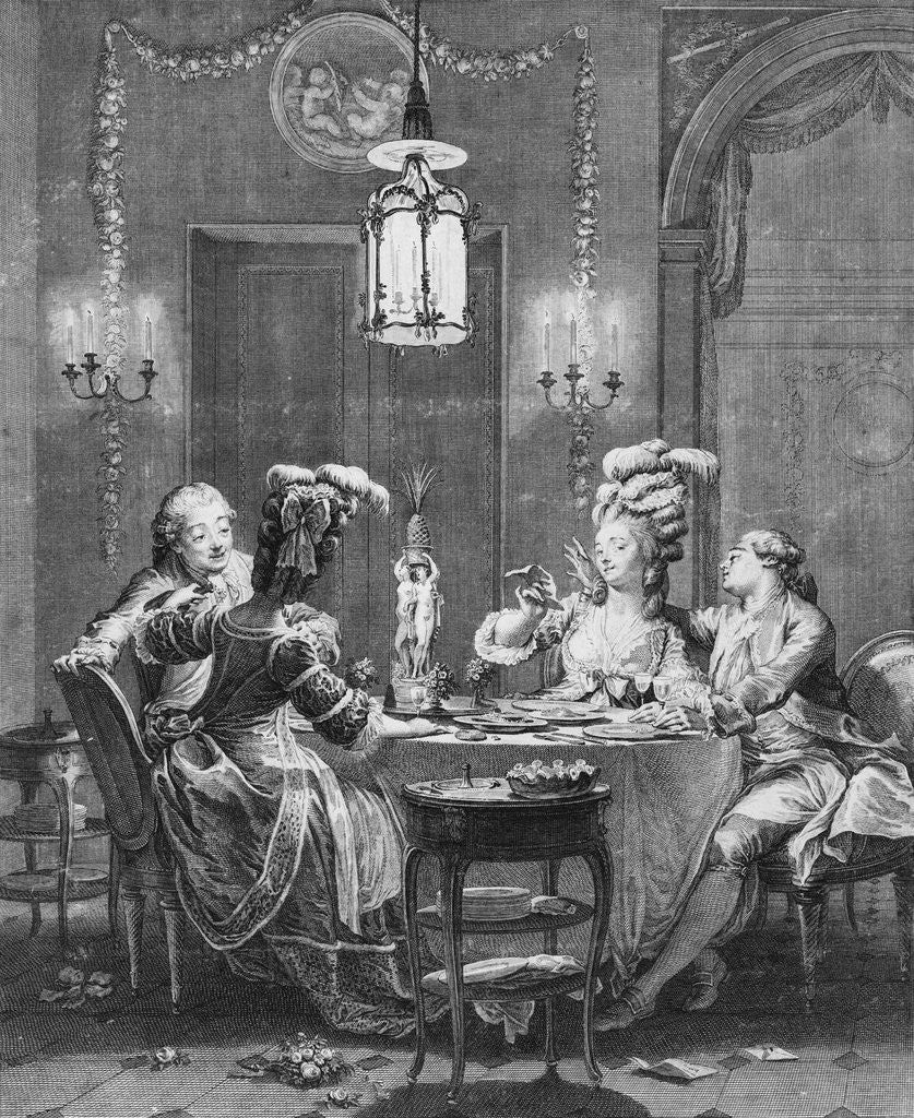 Detail of Le Souper Fin Engraving by Jean-Michel Moreau