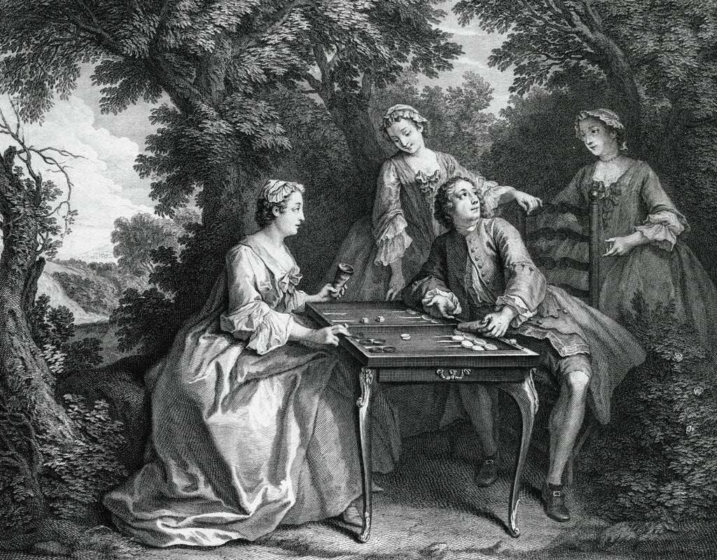 Detail of Aristocrats Playing Tric-Trac by Anonymous