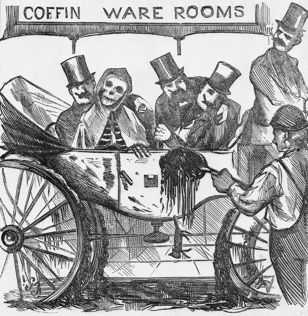 Detail of Illustration on Subject of Cholera Fear Among New York Citizens by Anonymous