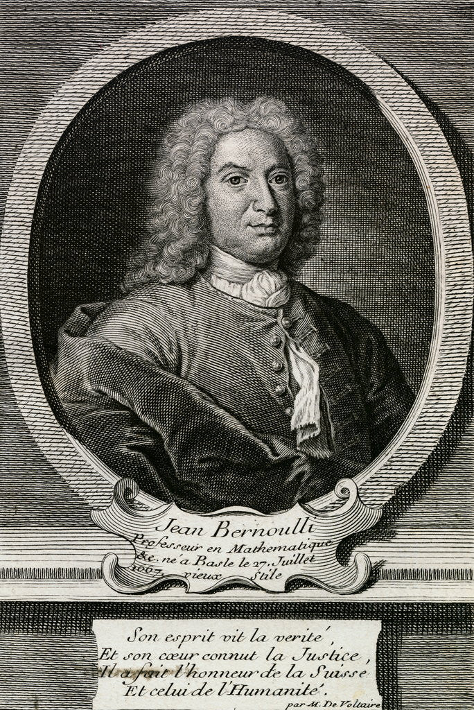 Detail of Jean Bernoulli Engraving by Anonymous