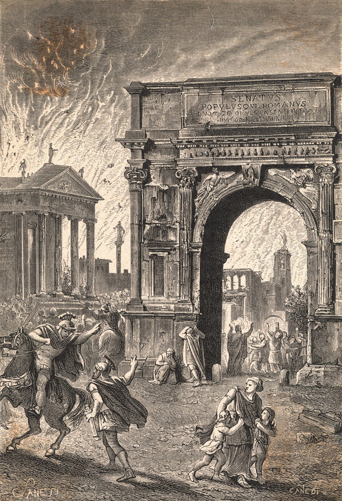 Detail of Rome Going up in Flames by Corbis