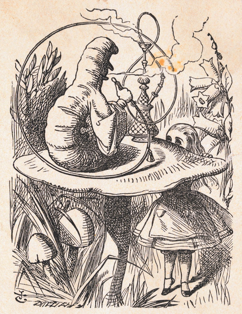 Detail of Alice and the Caterpillar by John Tenniel