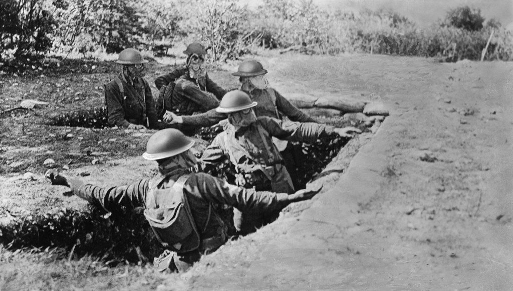 Detail of Marines Throwing Grenades by Anonymous