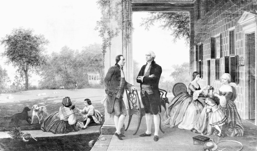 Detail of Painting Entitled Lafayette's Visit to Mt. Vernon by Anonymous