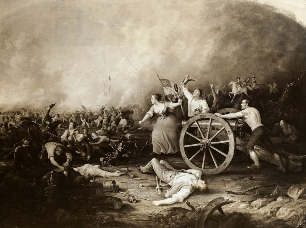 Detail of Battle Scene with Molly Pitcher by Anonymous