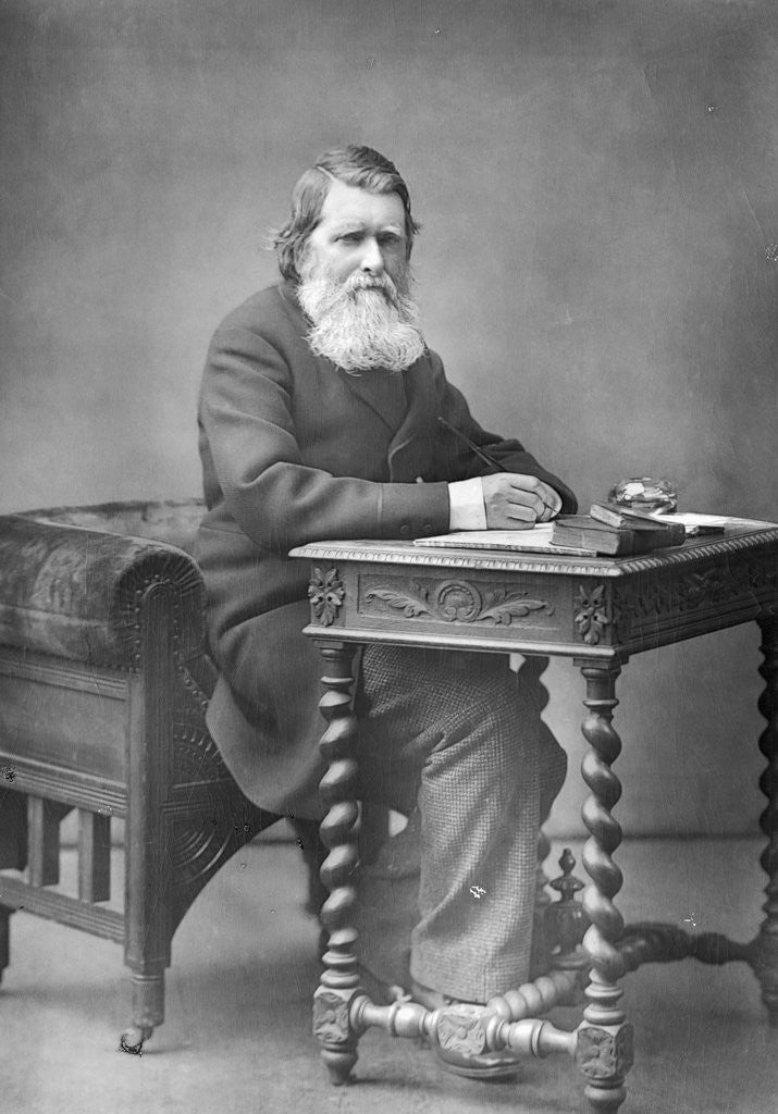 Detail of Writer John Ruskin at Desk by Anonymous