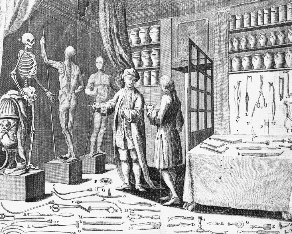 Detail of 19th-Century Magazine Illustration Depicting an Anatomy Lesson by Anonymous