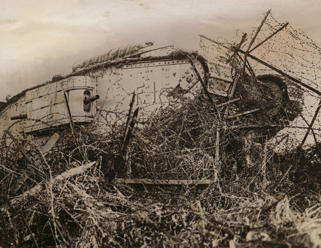 Detail of Tank Caught in Barbed Wire Entanglement by Anonymous