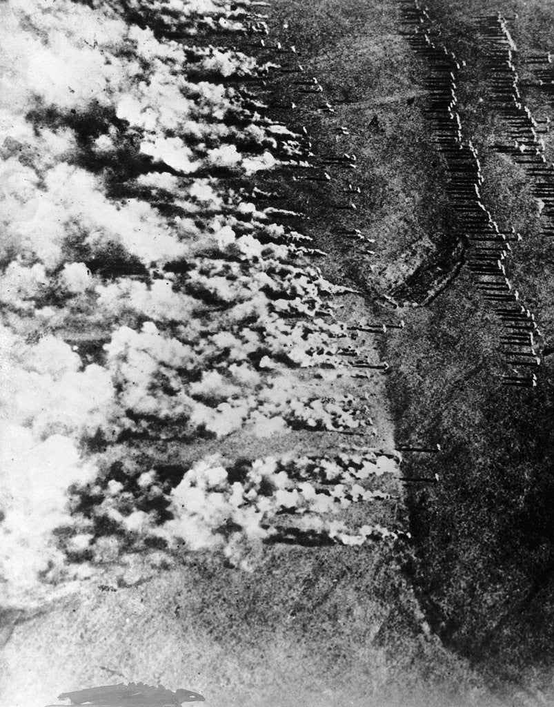 Detail of Aerial View of World War I Gas Attack by Anonymous