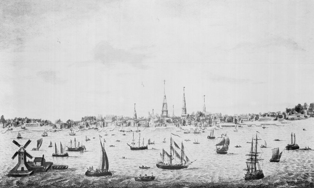 Detail of Boat-Filled Harbor by Anonymous