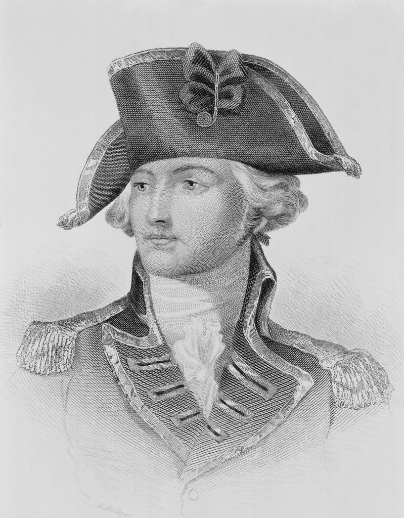 Detail of Steel Engraving of General John Burgoyne by Anonymous