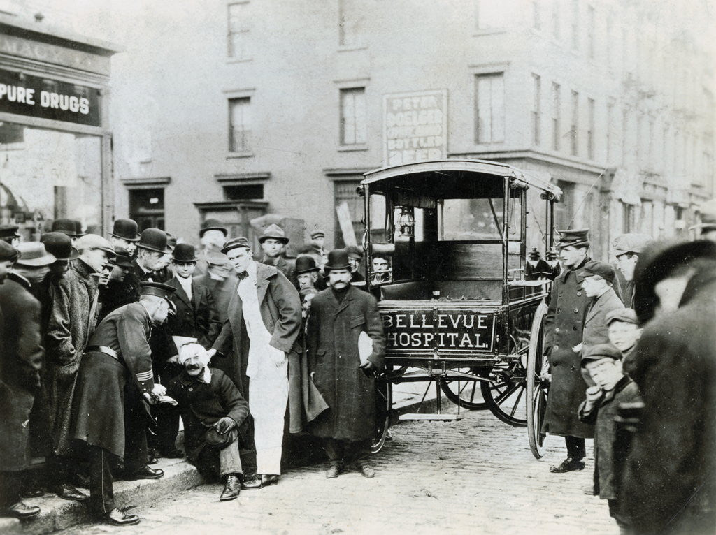 Detail of Ambulance Idling by Crowd by Anonymous