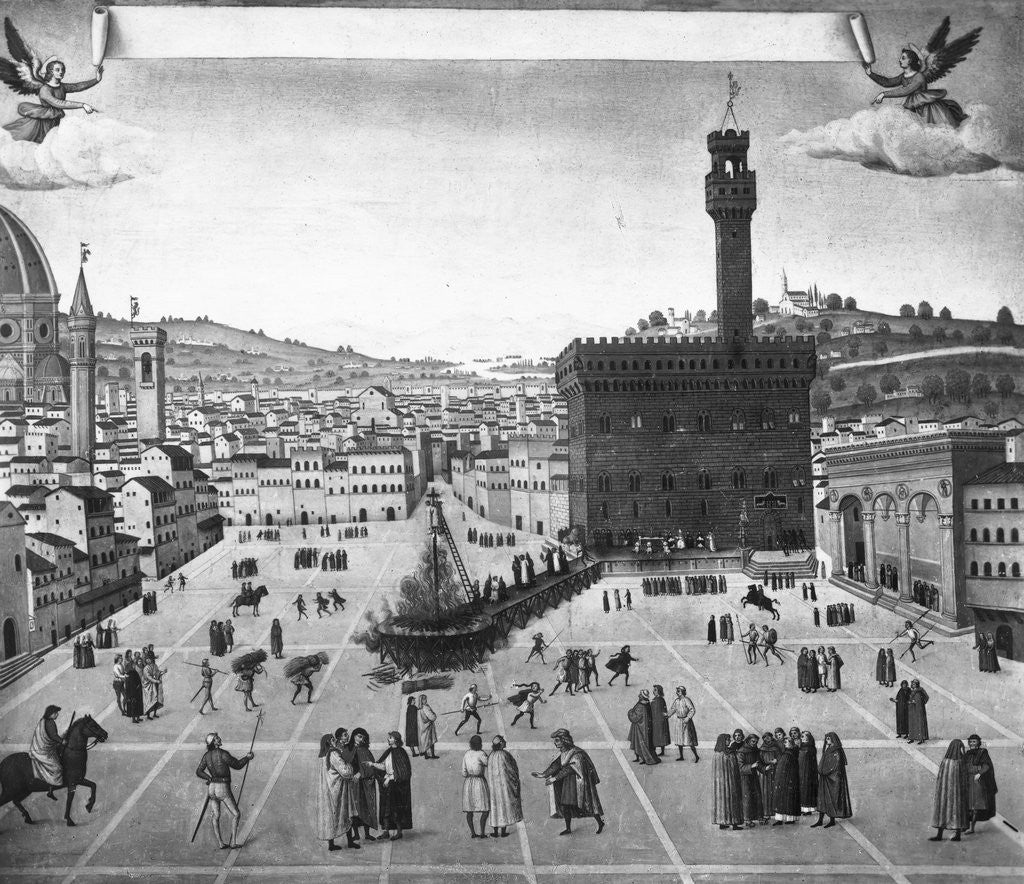 Detail of Depiction of Burning of Girolamo Savonarola by Anonymous