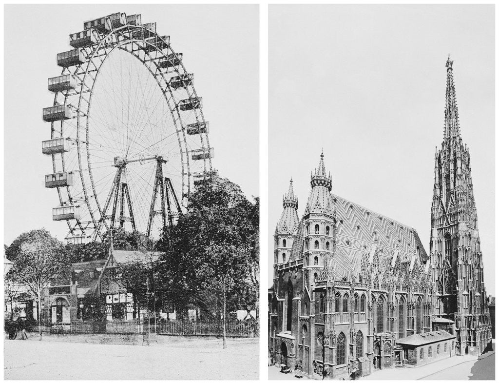 Detail of Ferris Wheel and St. Stephen's by Anonymous