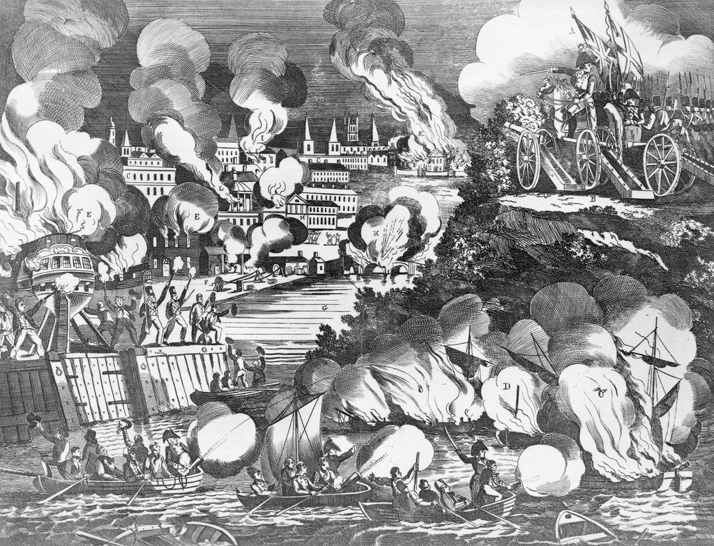 Detail of Illustration of Various Scenes of the War of 1812 by Anonymous