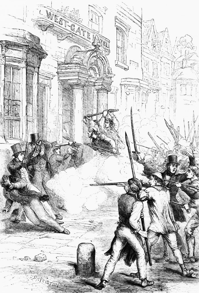 Detail of Rioters Shooting and Fighting by Corbis