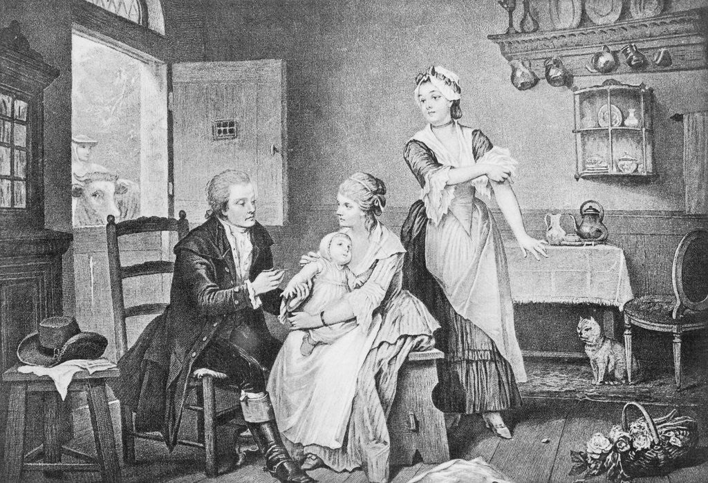 Detail of Physician Edward Jenner Inoculating Child at Home by Anonymous