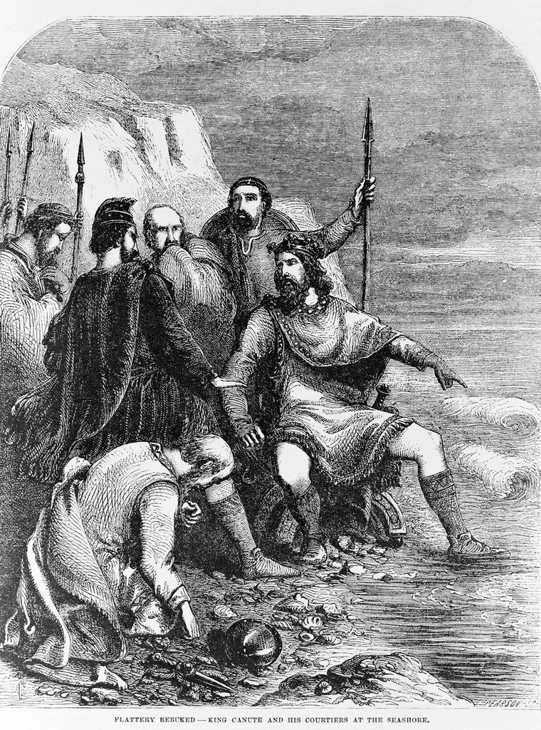 Detail of King Canute at Seashore with His Courtiers by Anonymous