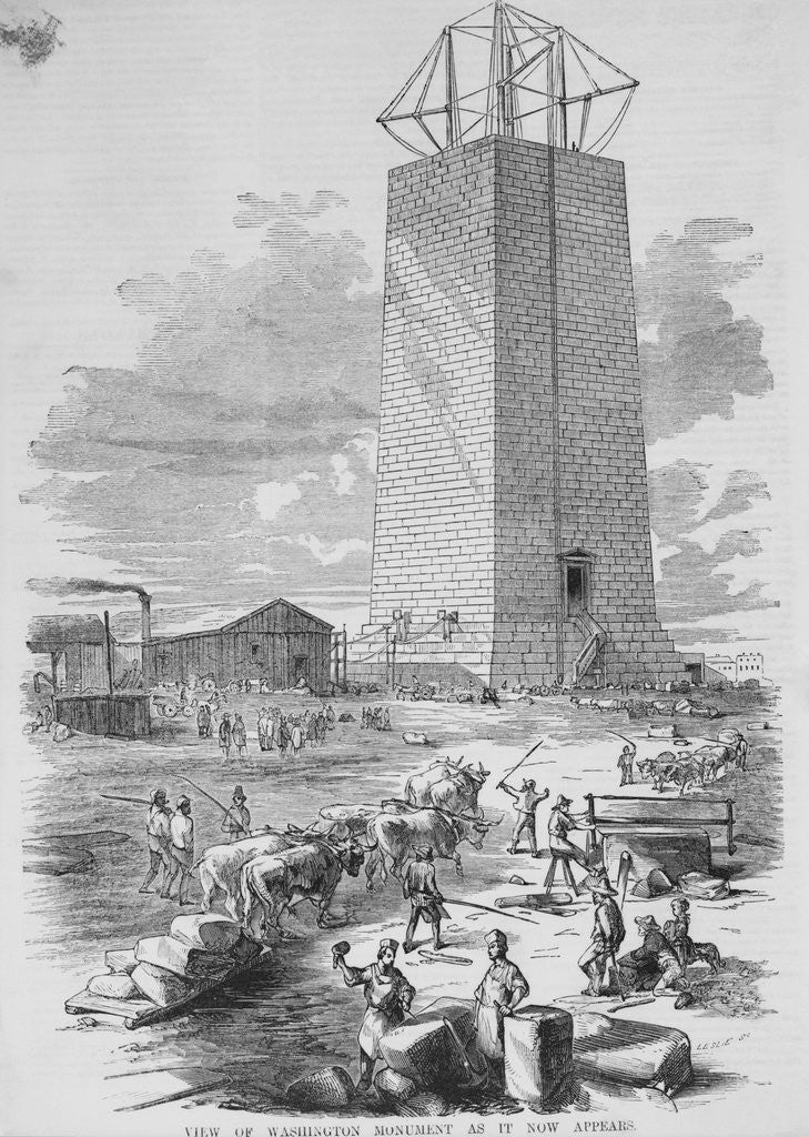 Detail of View of the Washington Monument As It Now Appears Illustration by Anonymous