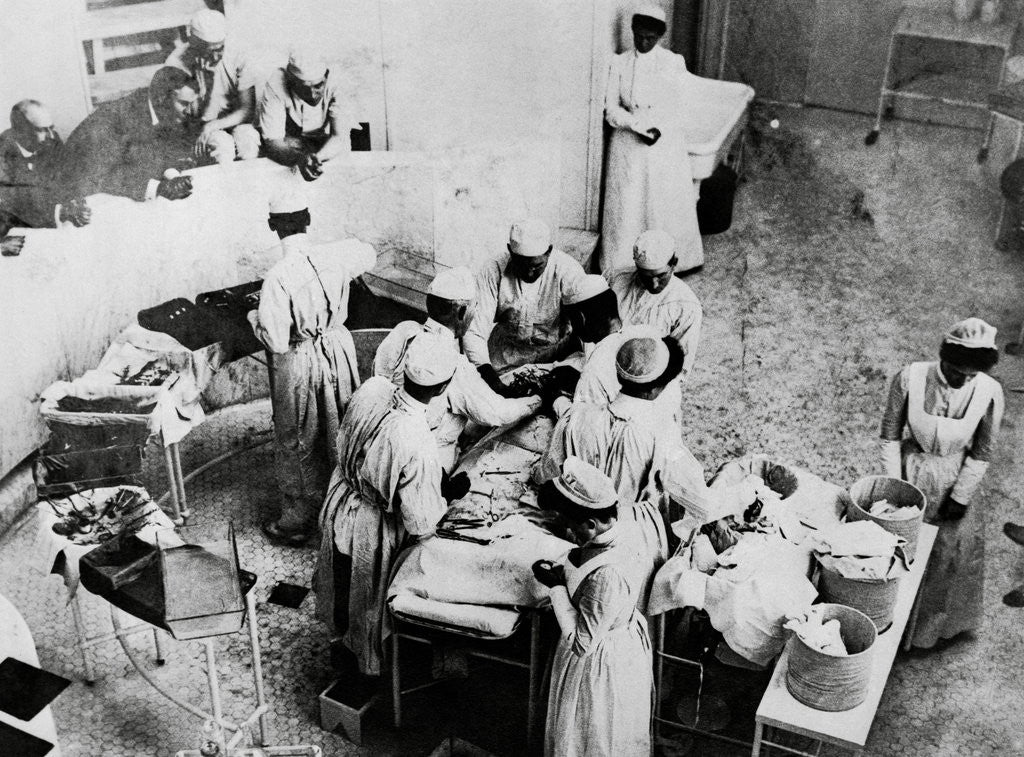 Detail of Operating Room Scene at Johns Hopkins Hospital by Corbis
