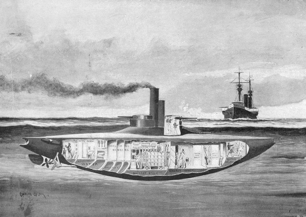 Detail of Early Submarine by Corbis