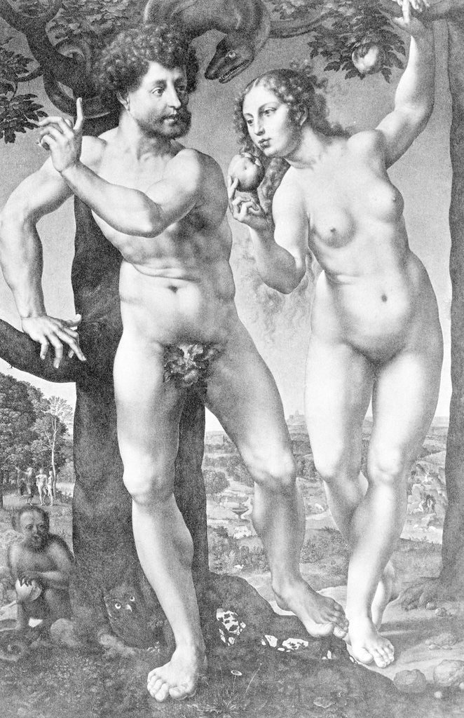 Detail of Adam and Eve by Corbis