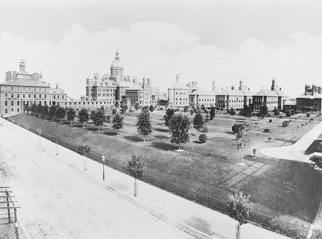 Detail of Exterior of Johns Hopkins Hospital in Baltimore by Anonymous