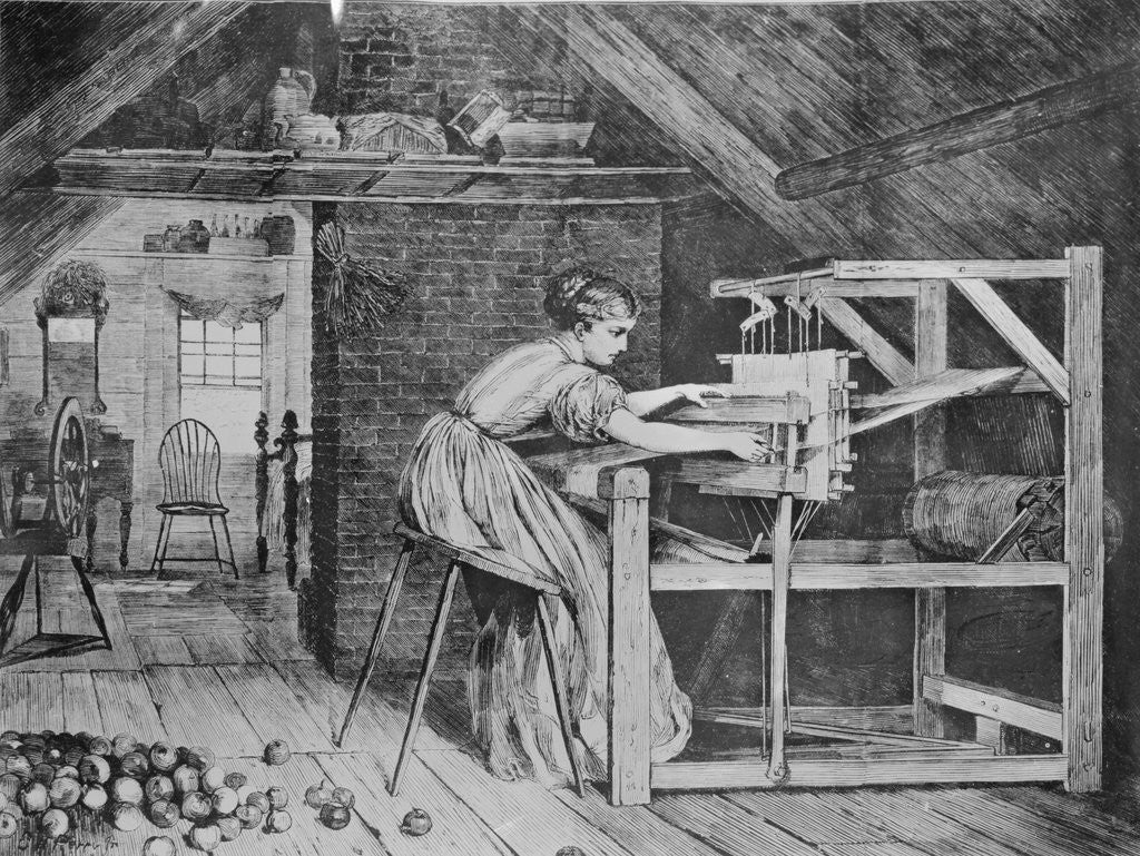 Detail of Woman Weaving by Anonymous
