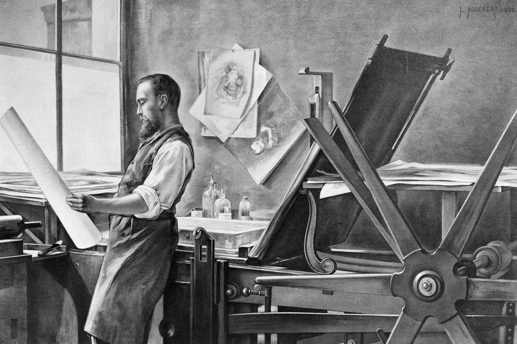 Detail of Worker Observing Finished Product by Anonymous