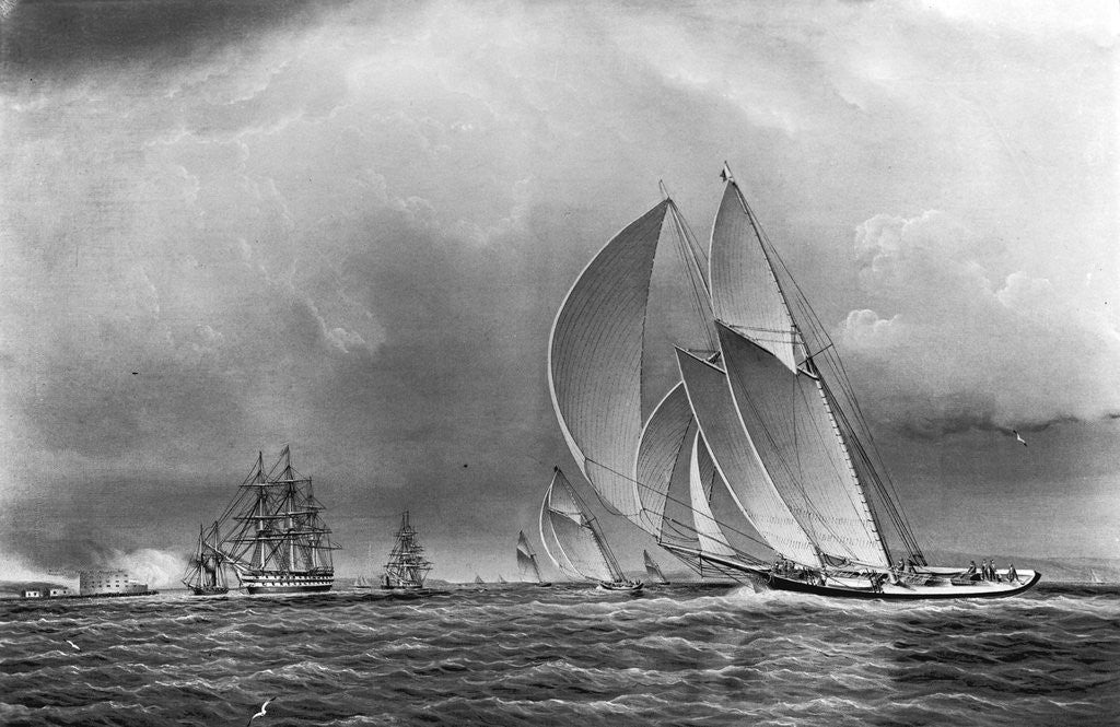 Detail of America Leaving Boston Harbor by Anonymous