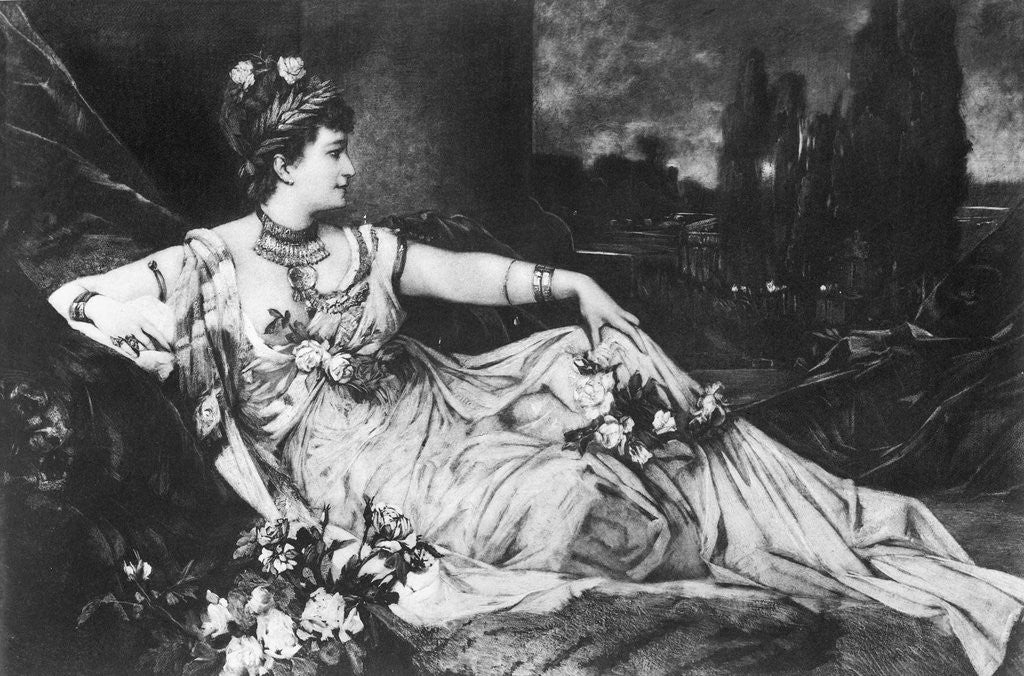Detail of Roman Empress Reclined with Flowers by Anonymous