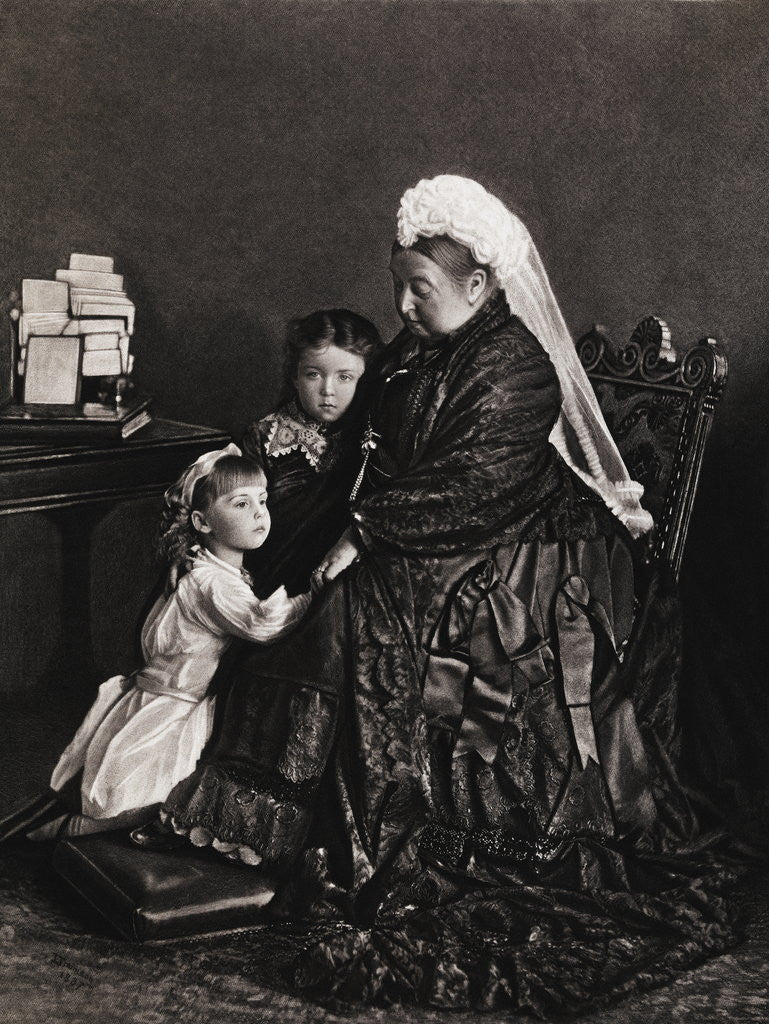 Detail of Queen Victoria of England with Her Young Granddaughters by Corbis
