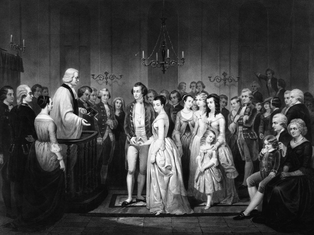 Detail of Marriage of George Washington and Martha Curtis by Anonymous